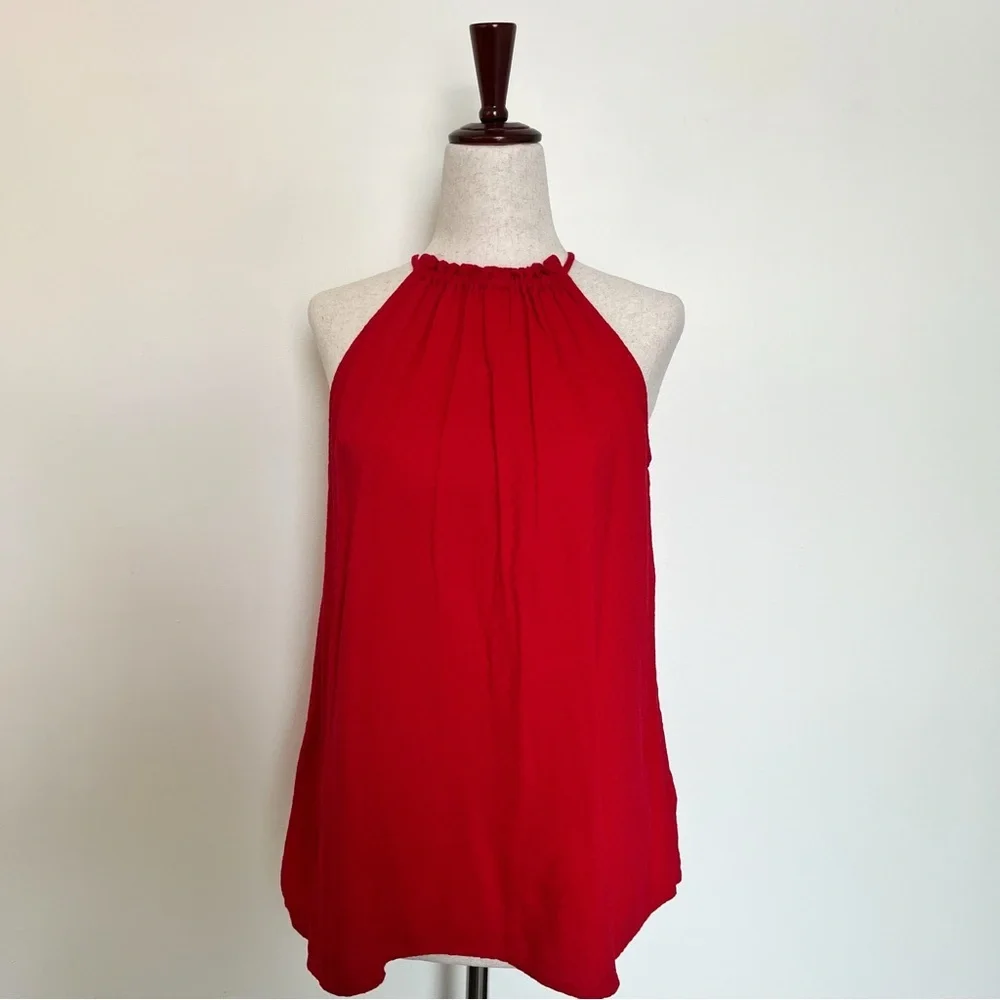 Knox Rose Red Halter Top Tie Neck Flowy size XS